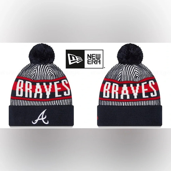 NWT Atlanta Braves Fireside Striped Knit Beanie - Picture 1 of 5